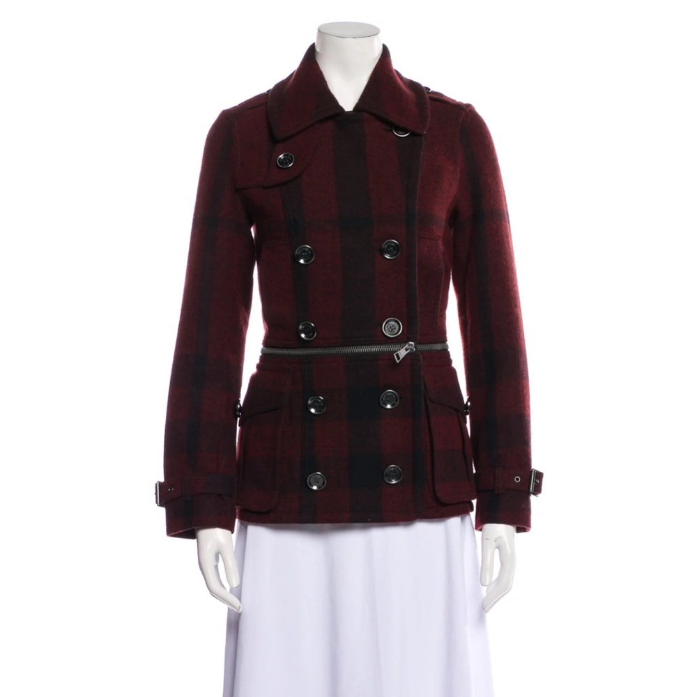 Original Burberry Brit Women Maroon Black Checked Size 38IT(XS/S)